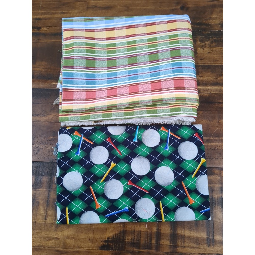 Lot of Fabric,‎ Golf & Plaid, Multicolor, 1lb 10oz